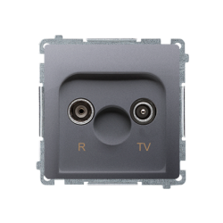 Gniazdo antenowe R-TV zakończeniowe do gniazd przelotowych tłum.:10dB inox, metalizowany