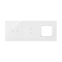 Panel dotykowy 3 moduły 2 pola dotykowe poziome, 2 pola dotykowe pionowe, otwór na osprzęt Simon 54, biała perła