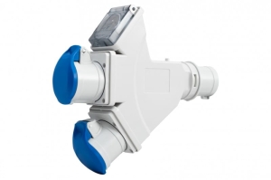 Adapter kempingowy wtyk 16A 3p, gniazdo 2x16A 3P,
