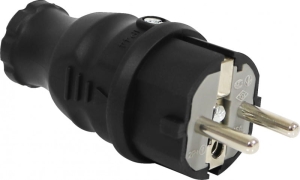 Wtyczka gumowa NOVA 16A 230V czarna