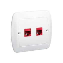 Gniazdo komputerowe podwójne RJ45 kategoria 5e biały