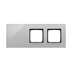 Panel dotykowy 3 moduły 2 pola dotykowe pionowe, otwór na osprzęt Simon 54, otwór na osprzęt Simon 54, srebrna mgła