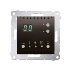 Regulator temperatury z wyświetlaczem (czujnik wewnętrzny) brąz mat, metalizowany
