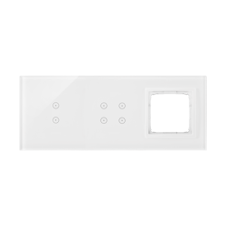 Panel dotykowy 3 moduły 2 pola dotykowe pionowe, 4 pola dotykowe, otwór na osprzęt Simon 54, biała perła