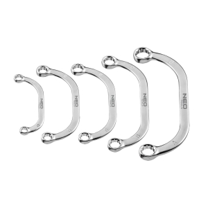 NEO TOOLS Klucze oczkowe wygięte 9-22 mm, zestaw 5