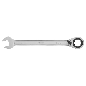 NEO TOOLS Klucz płasko-oczkowy z grzechotką 24 mm,