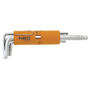 NEO TOOLS Klucze sześciokątne, długie, kuliste 2-1