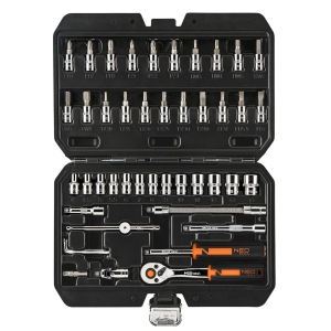 NEO TOOLS Klucze nasadowe 46 szt., 1/4", stal CrV,