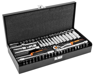 NEO TOOLS Klucze nasadowe 63 szt., 1/4"; stal CrV;