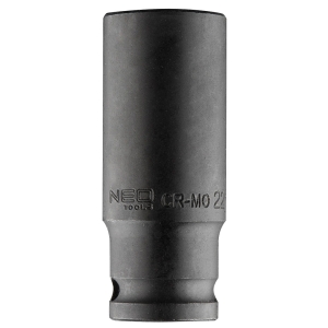 NEO TOOLS Nasadka udarowa długa 1/2”, 22 mm, stal