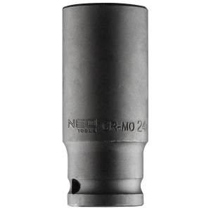 NEO TOOLS Nasadka udarowa długa 1/2”, 24 mm, stal