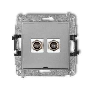 Mechanizm gniazda antenowego podwójnego typu F (SAT) niklowany