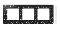 Ramka 3- krotna biały czarny