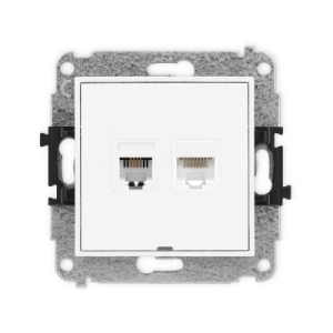 ICON biały IGTKBO Mechanizm gniazda telefonicznego