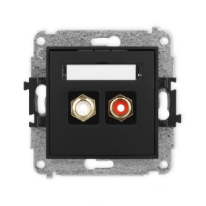 Mechanizm gniazda podwójnego RCA (typu cinch - biały i czerwony