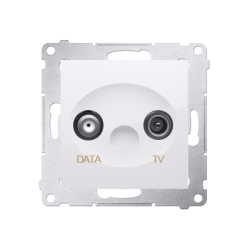 Gniazdo antenowe TV-DATA tłum.:5dB biały