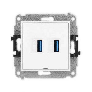 Mechanizm gniazda podwójnego 2xUSB A-A 3.0, bez pola opisowego