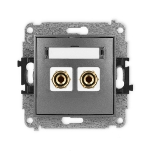 Mechanizm gniazda głośnikowego pojedynczego (typu banan - czerwony i czarny, pozłacany, 4 mm2, do lutowania)