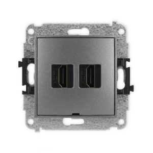 Mechanizm gniazda podwójnego HDMI 2.1, 8K, bez pola opisowego