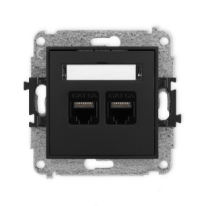 Mechanizm gniazda komputerowego podwójnego 2xRJ45, kat. 6A, 8-stykowy