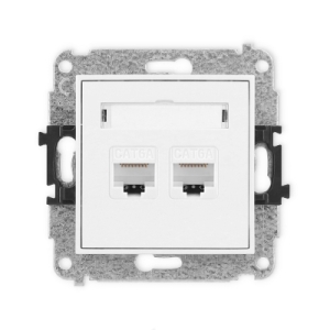 Mechanizm gniazda komputerowego podwójnego 2xRJ45, kat. 6A, 8-stykowy