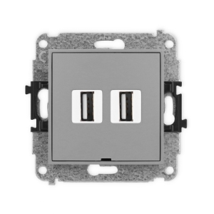 Mechanizm gniazda podwójnego 2xUSB A-A 2.0, bez pola opisowego