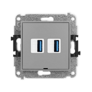 Mechanizm gniazda podwójnego 2xUSB A-A 3.0, bez pola opisowego