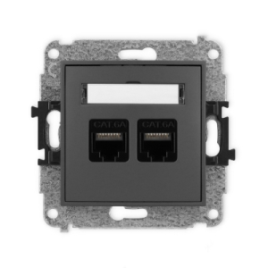 Mechanizm gniazda komputerowego podwójnego 2xRJ45, kat. 6A, 8-stykowy
