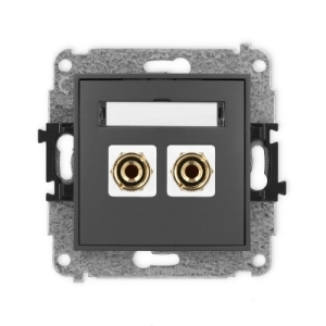 Mechanizm gniazda głośnikowego pojedynczego (typu banan - czerwony i czarny, pozłacany, 4 mm2, do lutowania)