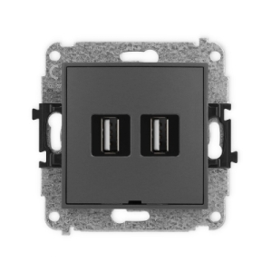 Mechanizm gniazda podwójnego 2xUSB A-A 2.0, bez pola opisowego