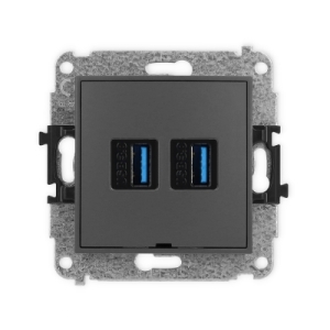 Mechanizm gniazda podwójnego 2xUSB A-A 3.0, bez pola opisowego