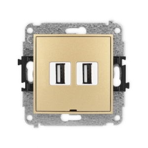 Mechanizm gniazda podwójnego 2xUSB A-A 2.0, bez pola opisowego