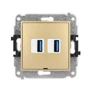 Mechanizm gniazda podwójnego 2xUSB A-A 3.0, bez pola opisowego