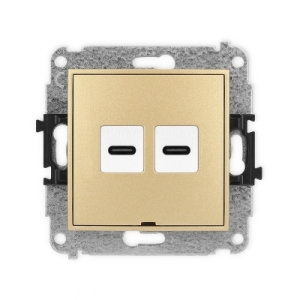 Mechanizm gniazda podwójnego 2xUSB C-C, bez pola opisowego