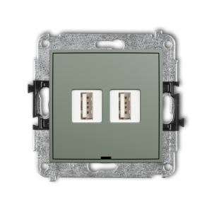 Mechanizm gniazda podwójnego 2xUSB A-A 2.0, bez pola opisowego