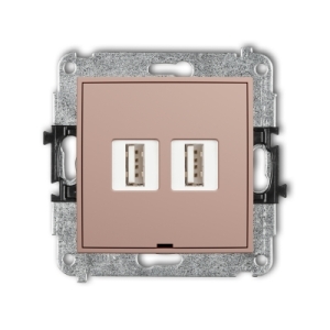 Mechanizm gniazda podwójnego 2xUSB A-A 2.0, bez pola opisowego