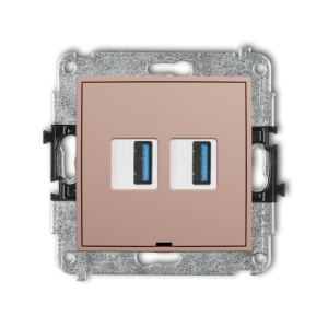 Mechanizm gniazda podwójnego 2xUSB A-A 3.0, bez pola opisowego