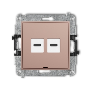 Mechanizm gniazda podwójnego 2xUSB C-C, bez pola opisowego