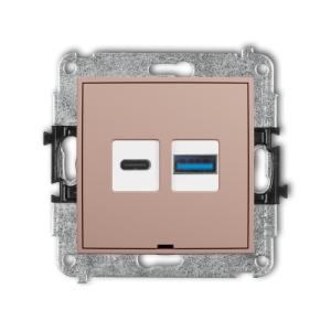 Mechanizm ładowarki USB podwójnej USB C + USB A, 20W max., bez pola opisowego
