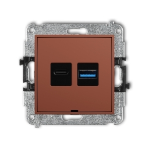 Mechanizm ładowarki USB podwójnej USB C + USB A, 20W max., bez pola opisowego