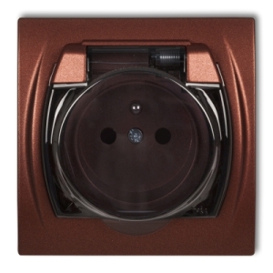 Gniazdo bryzgoszczelne z uziemieniem 2P+Z (klapka dymna, przesłony torów prądowych)