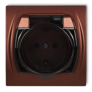 Gniazdo bryzgoszczelne z uziemieniem SCHUKO 2P+Z (klapka dymna, przesłony torów prądowych)