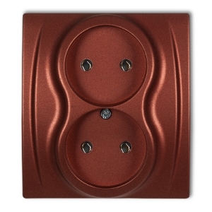 Gniazdo podwójne bez uziemienia 2x2P (bez przesłon torów prądowych)