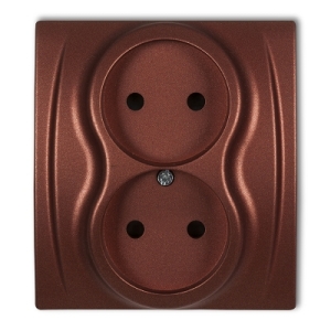 Gniazdo podwójne bez uziemienia 2x2P (przesłony torów prądowych)