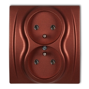 Gniazdo podwójne z uziemieniem 2x(2P+Z) (bez przesłon torów prądowych)