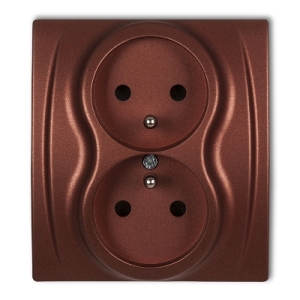 Gniazdo podwójne z uziemieniem 2x(2P+Z) (przesłony torów prądowych)