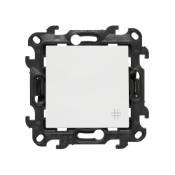 Łącznik krzyżowy z podświetleniem LED, (moduł), Simon 24, IP20/IP44, 10AX, biały
