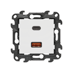 Ładowarka USB podwójna, (moduł), Simon 24, IP20, biały, 30W