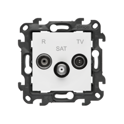 Gniazdo antenowe R-TV-SAT końcowe/zakończeniowe, (moduł), Simon 24, IP20/IP44, biały