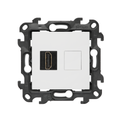 Gniazdo HDMI 2.1 pojedyncze, (moduł), Simon 24, IP20/IP44, biały, Standard HDMI: HDMI 2.1